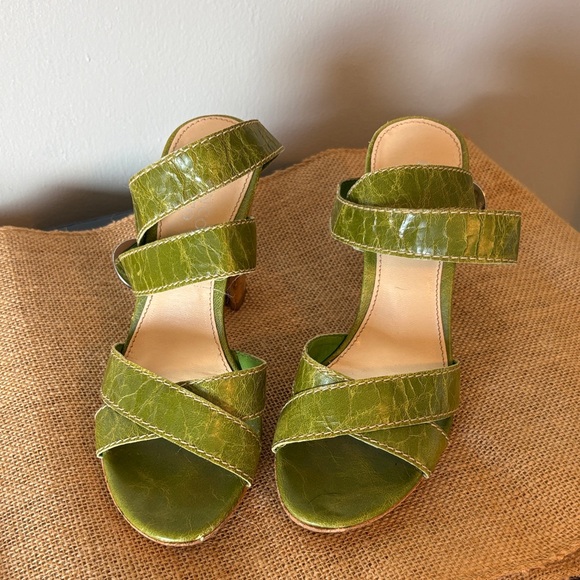 Franco Sarto Shoes - Franco Sarto Green Strappy Heeled Sandals